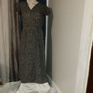 Sienna Sky Black and White V-Neck Maxi Sundress